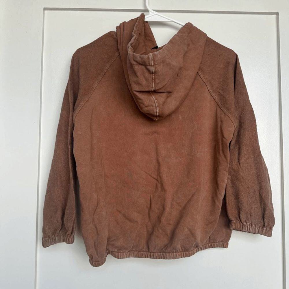 Joe’s Jeans Russet Brown Cropped Hoodie Size S NWT - Picture 2 of 10